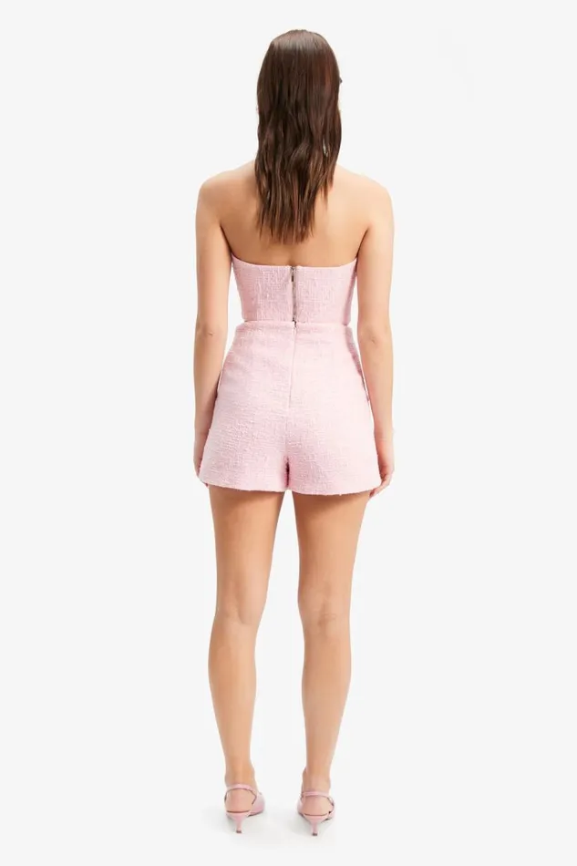 Bardot Party Tops Eleni Boucle Bustier In Soft Pink 8211 Women Bardot Party Tops Eleni Boucle Bustier In Soft Pink 8211 Women