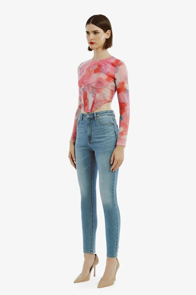 Bardot Party Tops Lena Mesh Corset Top In Wildflower 8211 Women Bardot Party Tops Lena Mesh Corset Top In Wildflower 8211 Women