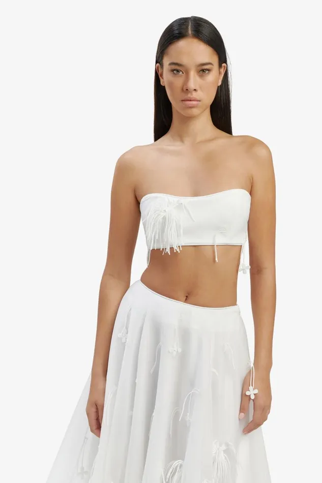 Bardot Party Tops Marcelle Crop Top In Orchid White 8211 Women Bardot Party Tops Marcelle Crop Top In Orchid White 8211 Women