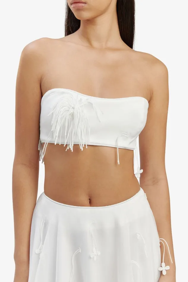 Bardot Party Tops Marcelle Crop Top In Orchid White 8211 Women Bardot Party Tops Marcelle Crop Top In Orchid White 8211 Women