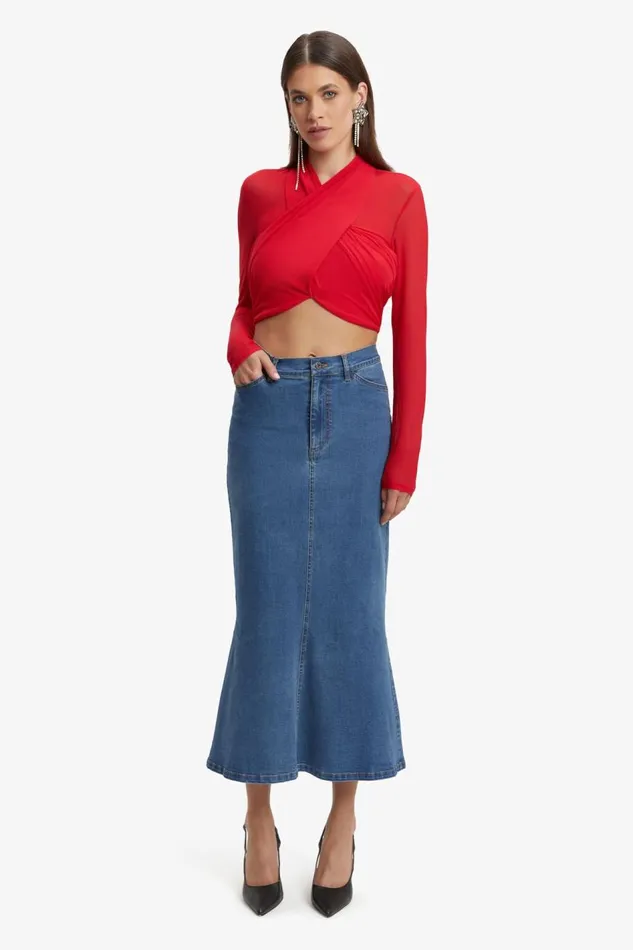 Bardot Shirts and Blouses Aliyah Top In Fire Red 8211 Women