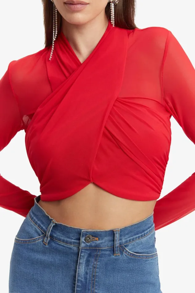 Bardot Shirts and Blouses Aliyah Top In Fire Red 8211 Women