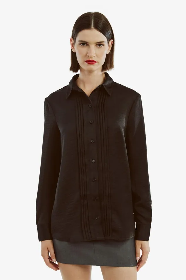 Bardot Shirts and Blouses Dinah Pintuck Satin Shirt In Black 8211 Women Bardot Shirts and Blouses Dinah Pintuck Satin Shirt In Black 8211 Women