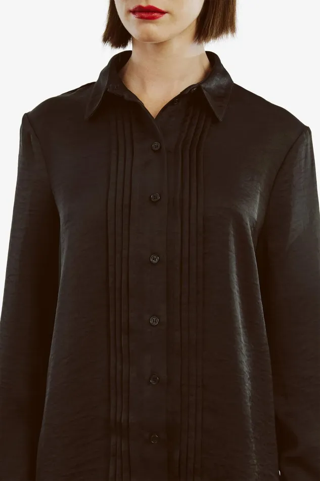 Bardot Shirts and Blouses Dinah Pintuck Satin Shirt In Black 8211 Women Bardot Shirts and Blouses Dinah Pintuck Satin Shirt In Black 8211 Women