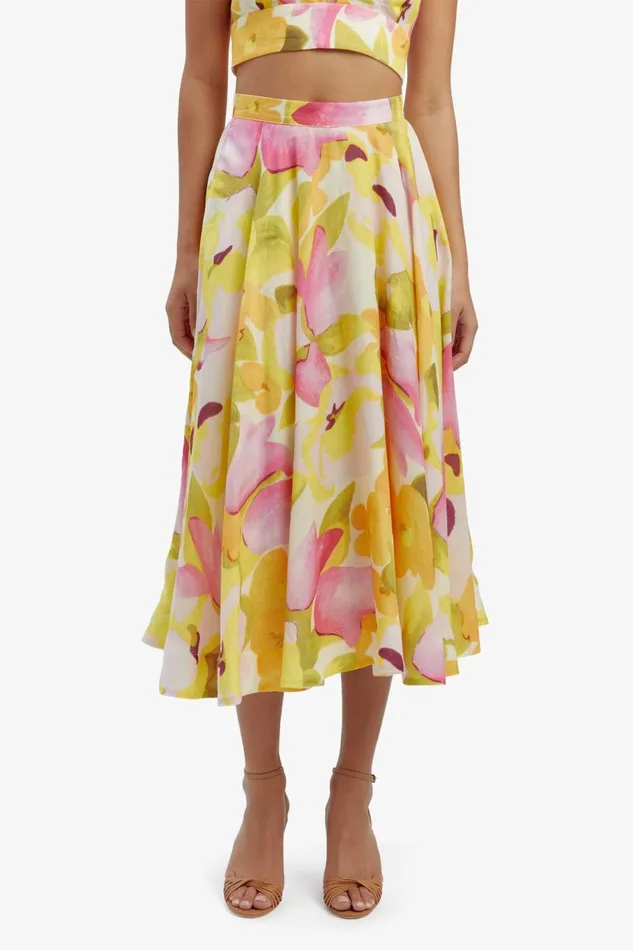 Bardot Skirts Mirabelle Midi Skirt In Wall Flrl 8211 Women Bardot Skirts Mirabelle Midi Skirt In Wall Flrl 8211 Women