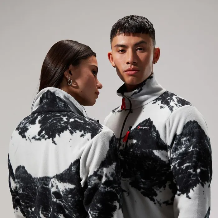 Berghaus Fleece Prism Print Trango Halfzip Fleece 8211 GreyBlack 8211 MenWomen