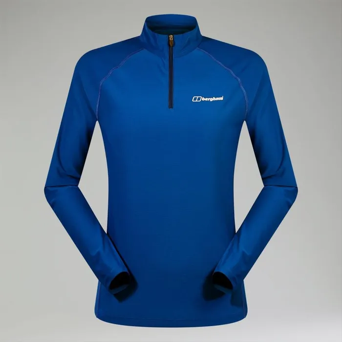 Berghaus TShirts 247 Half Zip Long Sleeve Tech Tee 8211 Blue 8211 Women Berghaus TShirts 247 Half Zip Long Sleeve Tech Tee 8211 Blue 8211 Women