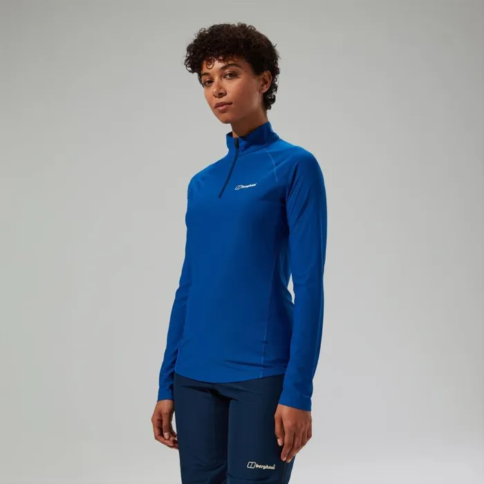 Berghaus TShirts 247 Half Zip Long Sleeve Tech Tee 8211 Blue 8211 Women Berghaus TShirts 247 Half Zip Long Sleeve Tech Tee 8211 Blue 8211 Women