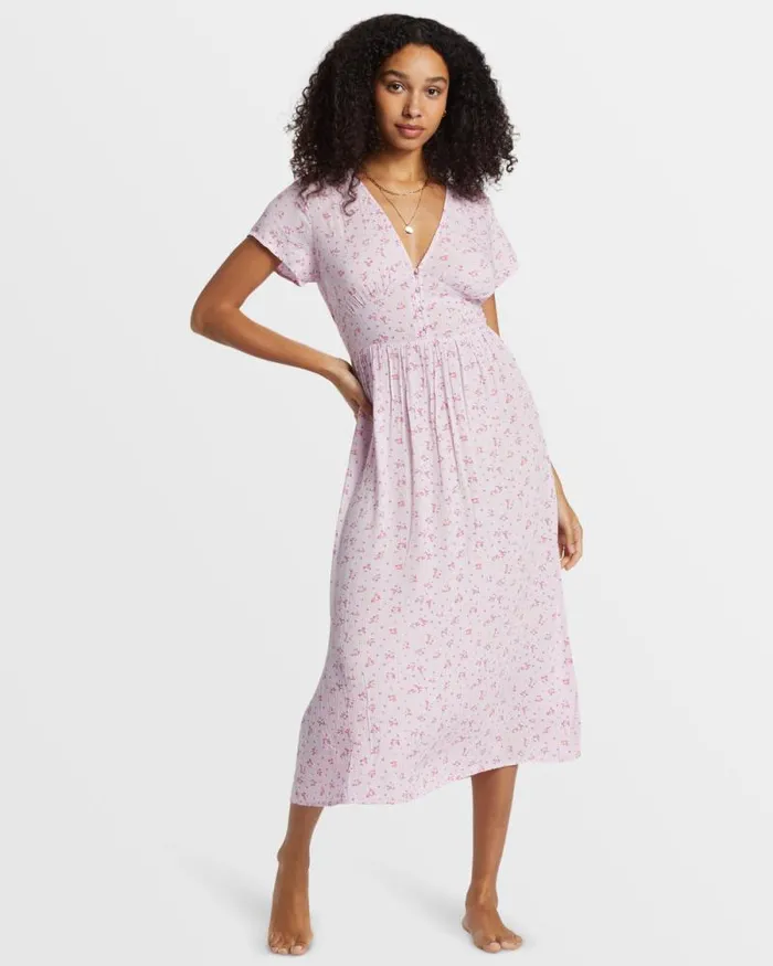 Billabong Dresses Morning Sky Midi Dress Iced Lavender 8211 Women