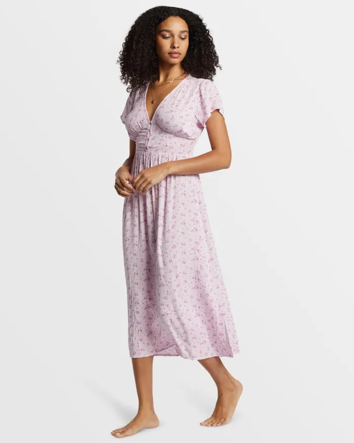 Billabong Dresses Morning Sky Midi Dress Iced Lavender 8211 Women