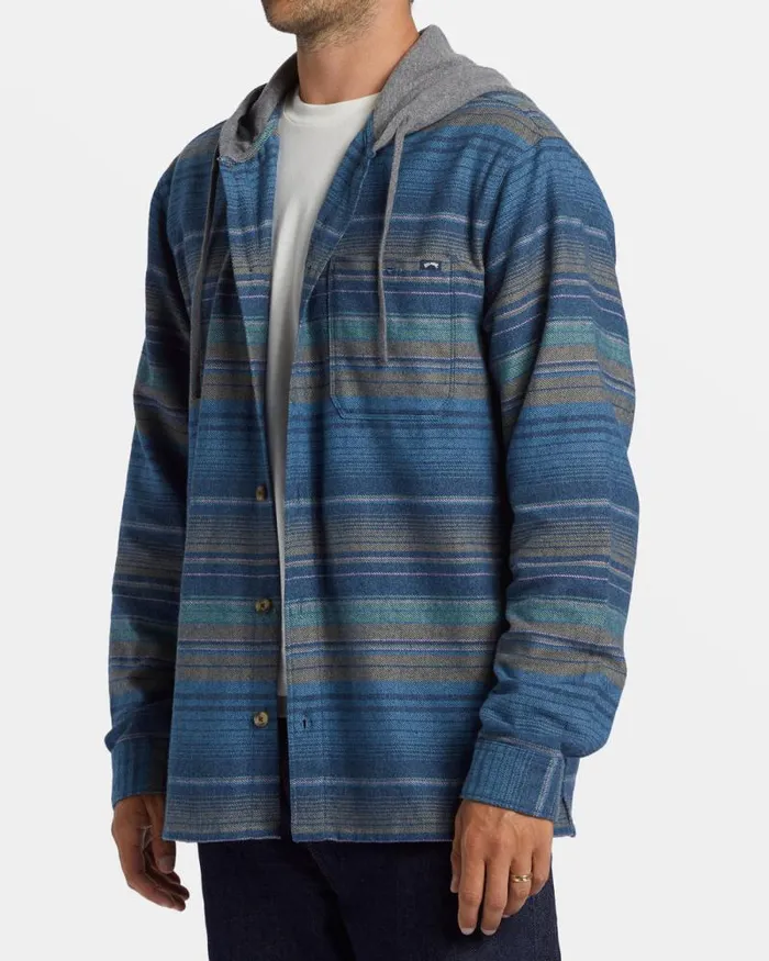 Billabong Flannels Baja Hooded Long Sleeve Flannel Shirt Dusty Navy 8211 Men Billabong Flannels Baja Hooded Long Sleeve Flannel Shirt Dusty Navy 8211 Men