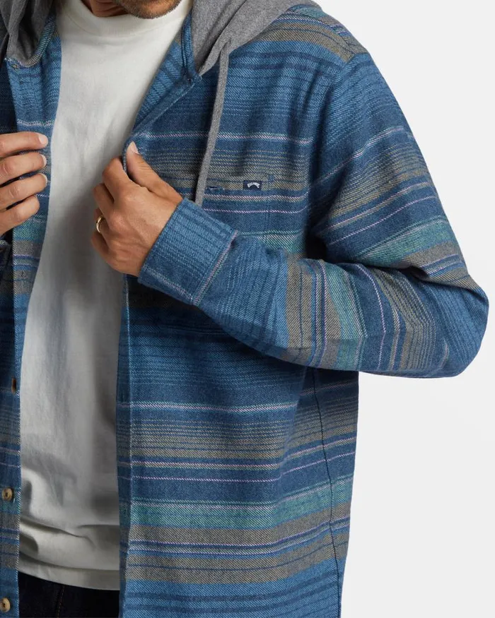 Billabong Flannels Baja Hooded Long Sleeve Flannel Shirt Dusty Navy 8211 Men Billabong Flannels Baja Hooded Long Sleeve Flannel Shirt Dusty Navy 8211 Men