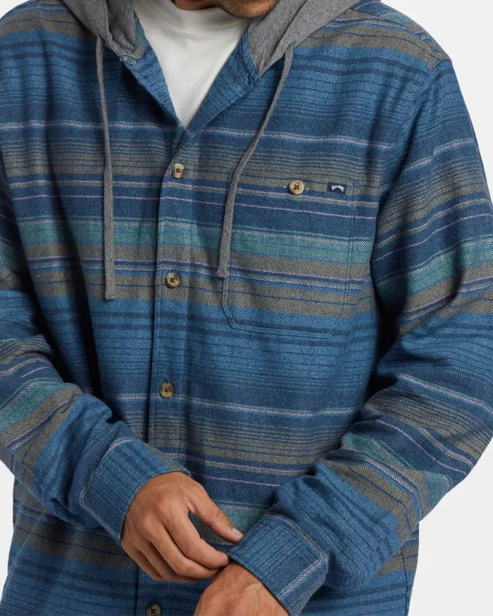Billabong Flannels Baja Hooded Long Sleeve Flannel Shirt Dusty Navy 8211 Men Billabong Flannels Baja Hooded Long Sleeve Flannel Shirt Dusty Navy 8211 Men