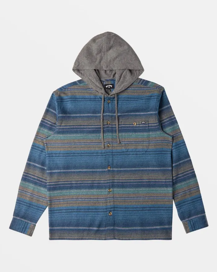 Billabong Flannels Baja Hooded Long Sleeve Flannel Shirt Dusty Navy 8211 Men Billabong Flannels Baja Hooded Long Sleeve Flannel Shirt Dusty Navy 8211 Men