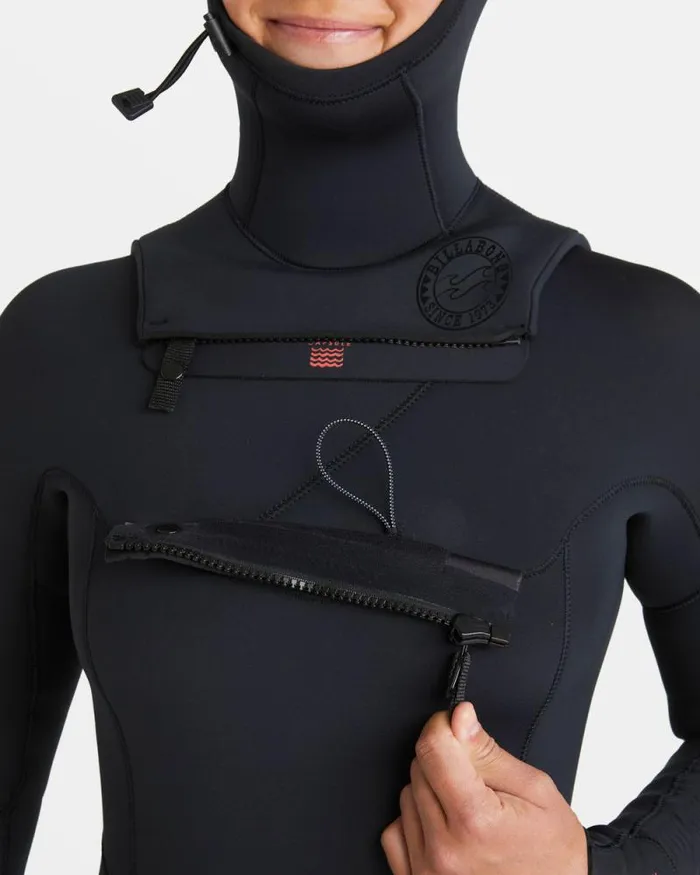 Billabong Fullsuits 43mm Salty Dayz Natural Upcycler Chest Zip Hooded Wetsuit Black 8211 Women Billabong Fullsuits 43mm Salty Dayz Natural Upcycler Chest Zip Hooded Wetsuit Black 8211 Women