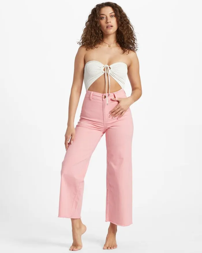 Billabong Jeans and Pants Free Fall HighWaist Pants Flamingo 8211 Women
