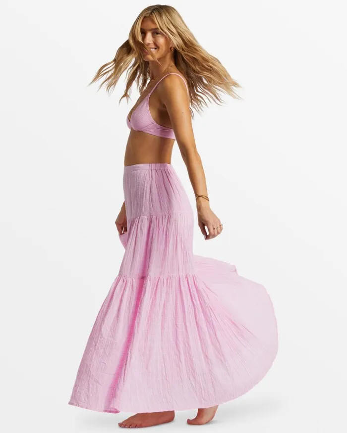 Billabong Matching Sets Sol Tiered Maxi Skirt Pink Dream 8211 Women Billabong Matching Sets Sol Tiered Maxi Skirt Pink Dream 8211 Women