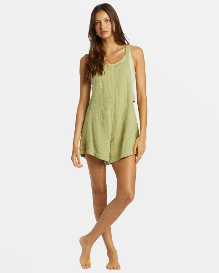 Billabong Rompers and Jumpsuits Beach Crush Romper Avocado 8211 Women Billabong Rompers and Jumpsuits Beach Crush Romper Avocado 8211 Women