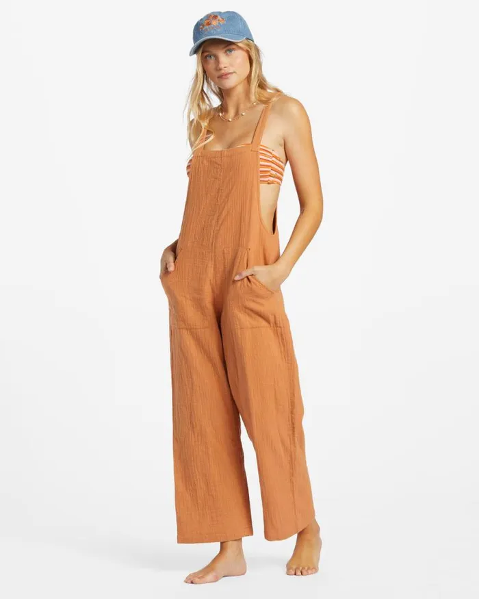 Billabong Rompers and Jumpsuits Pacific Time Jumpsuit Toffee 8211 Women Billabong Rompers and Jumpsuits Pacific Time Jumpsuit Toffee 8211 Women