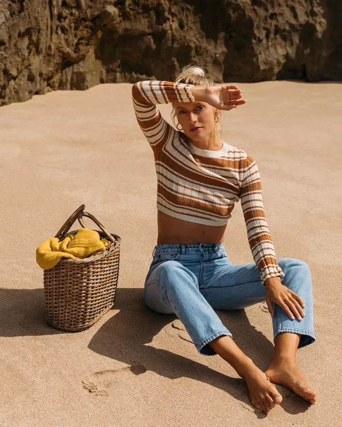 Billabong Sweaters Clare Crew Neck Sweater Sandalwood 8211 Women
