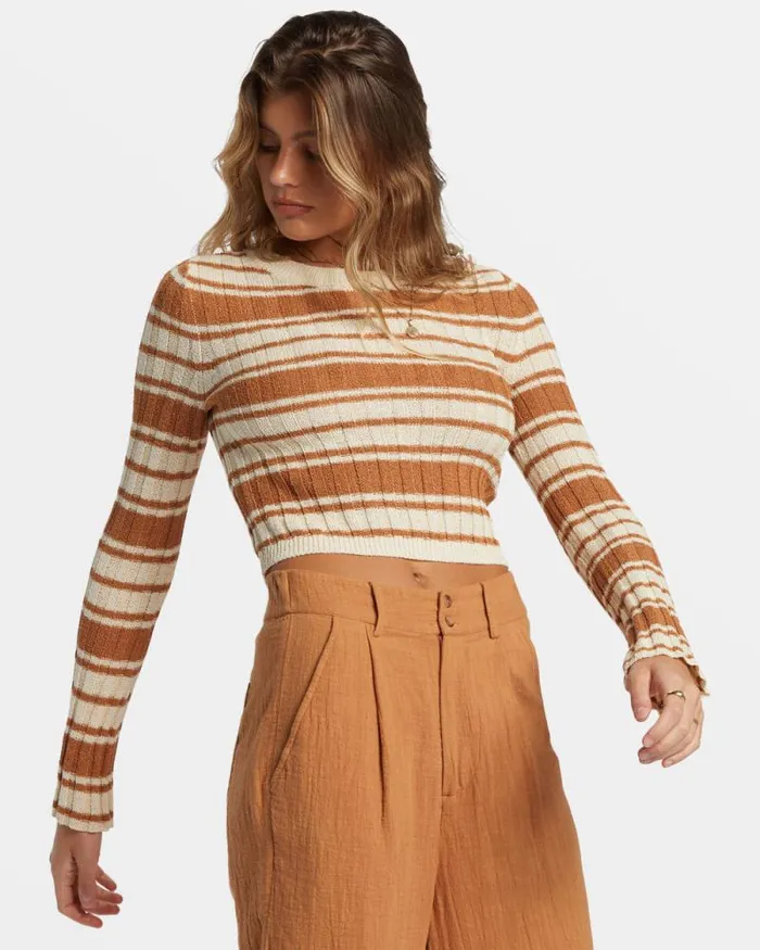 Billabong Sweaters Clare Crew Neck Sweater Sandalwood 8211 Women
