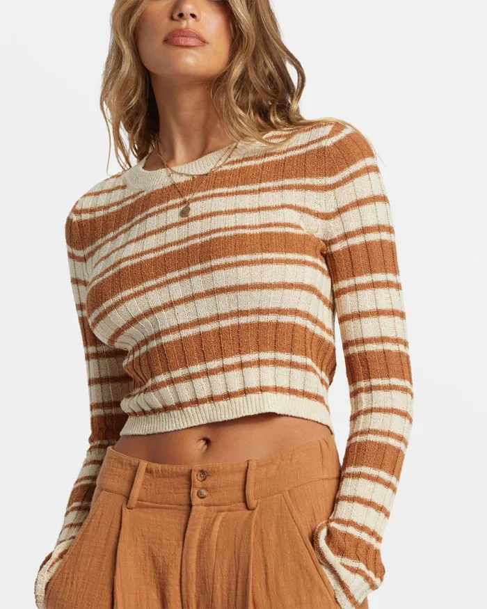 Billabong Sweaters Clare Crew Neck Sweater Sandalwood 8211 Women