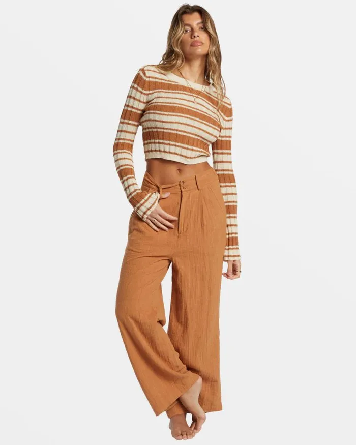 Billabong Sweaters Clare Crew Neck Sweater Sandalwood 8211 Women