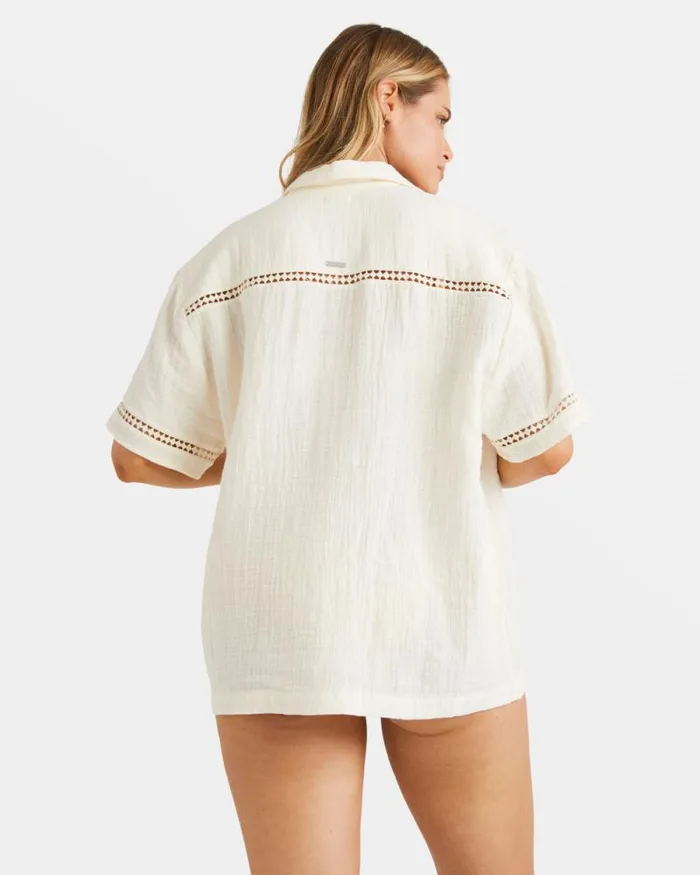 Billabong Tops Summers End Short Sleeve Shirt White Cap 8211 Women Billabong Tops Summers End Short Sleeve Shirt White Cap 8211 Women