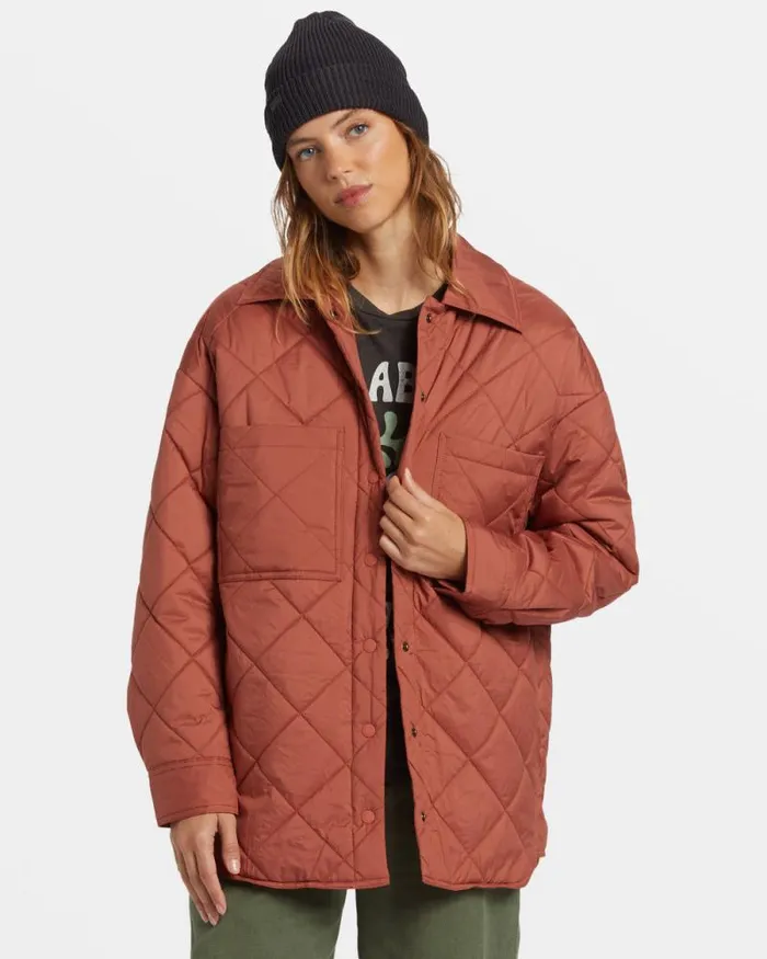 Billabong Tops Transport Shacket Snap Front Overshirt Sweet Chocolate 8211 Women Billabong Tops Transport Shacket Snap Front Overshirt Sweet Chocolate 8211 Women
