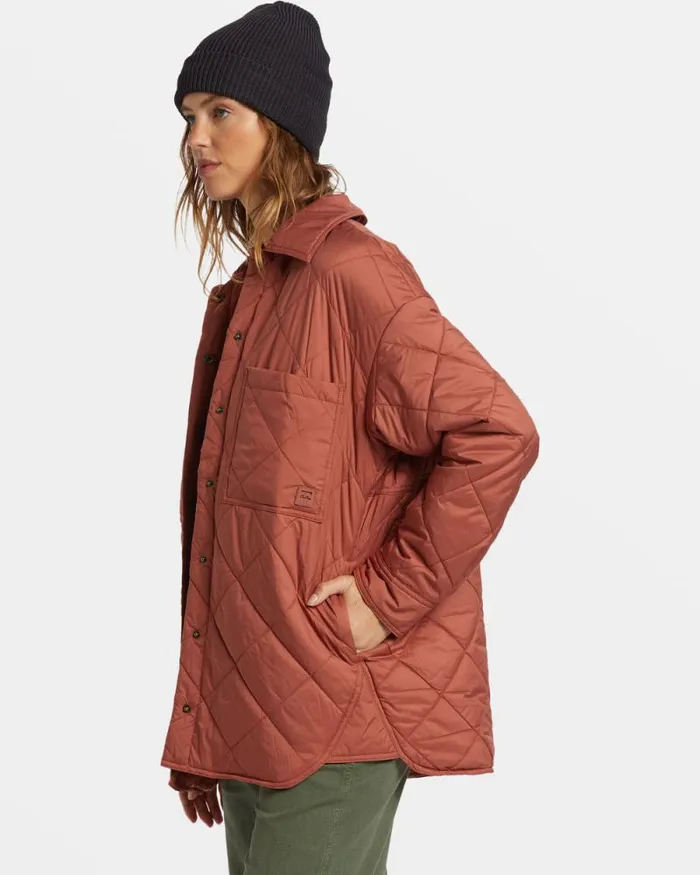 Billabong Tops Transport Shacket Snap Front Overshirt Sweet Chocolate 8211 Women Billabong Tops Transport Shacket Snap Front Overshirt Sweet Chocolate 8211 Women