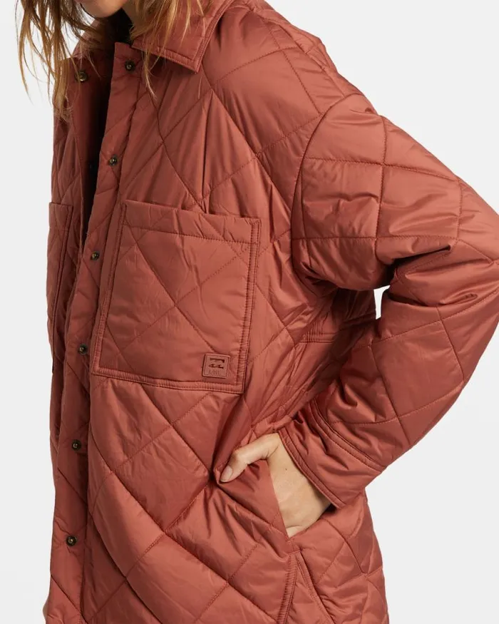 Billabong Tops Transport Shacket Snap Front Overshirt Sweet Chocolate 8211 Women Billabong Tops Transport Shacket Snap Front Overshirt Sweet Chocolate 8211 Women