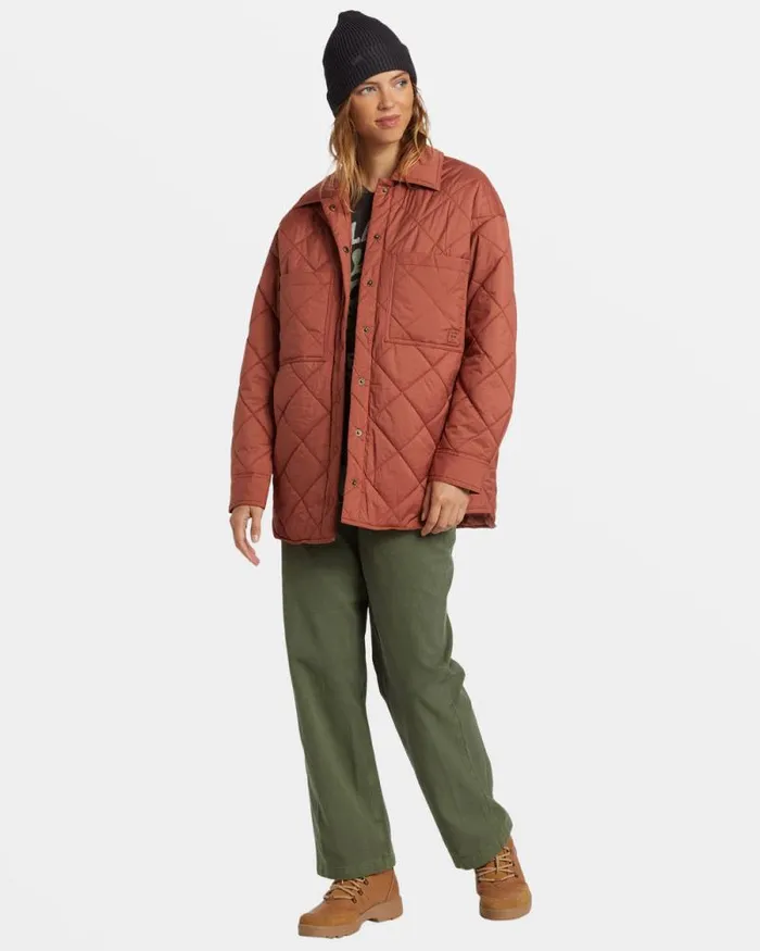 Billabong Tops Transport Shacket Snap Front Overshirt Sweet Chocolate 8211 Women Billabong Tops Transport Shacket Snap Front Overshirt Sweet Chocolate 8211 Women