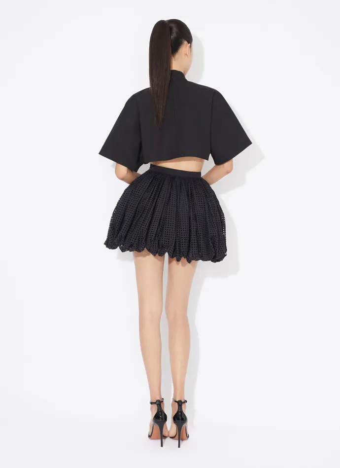 Black COTTON POPLIN HIGHNECK TOP Women Alaa Tops and Shirts