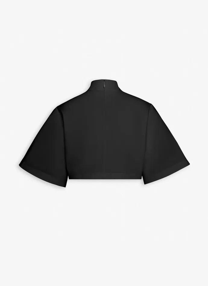 Black COTTON POPLIN HIGHNECK TOP Women Alaa Tops and Shirts
