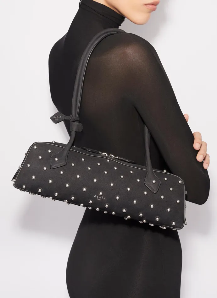 Black LE TECKEL MEDIUM BAG IN NUBUK Women Alaa Le Teckel