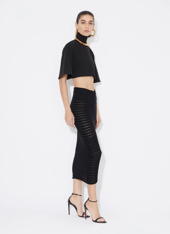 Black MIDI SKELETON SKIRT Women Alaa Skirts