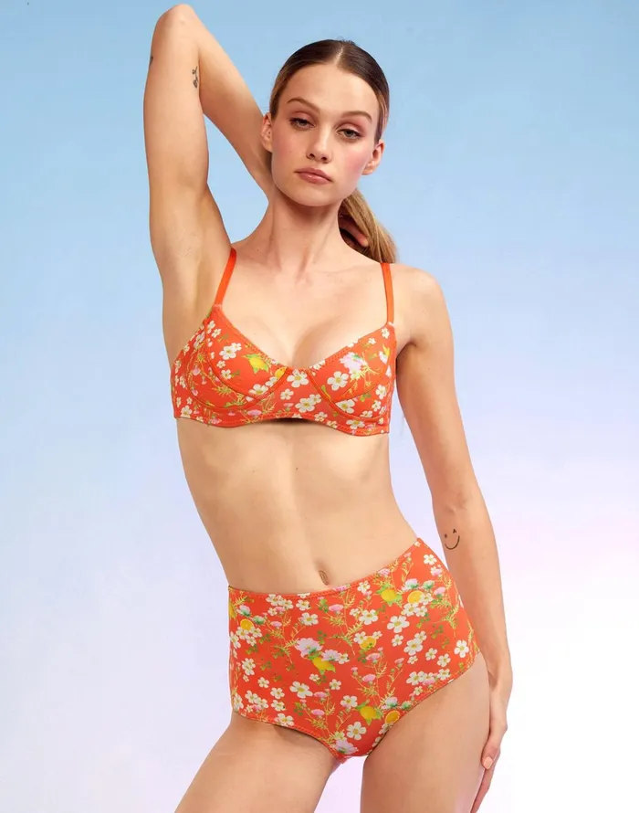 Blossom Neoprene Bikini Top 8211 Orgmt Women Cynthia Rowley Surf and Swim