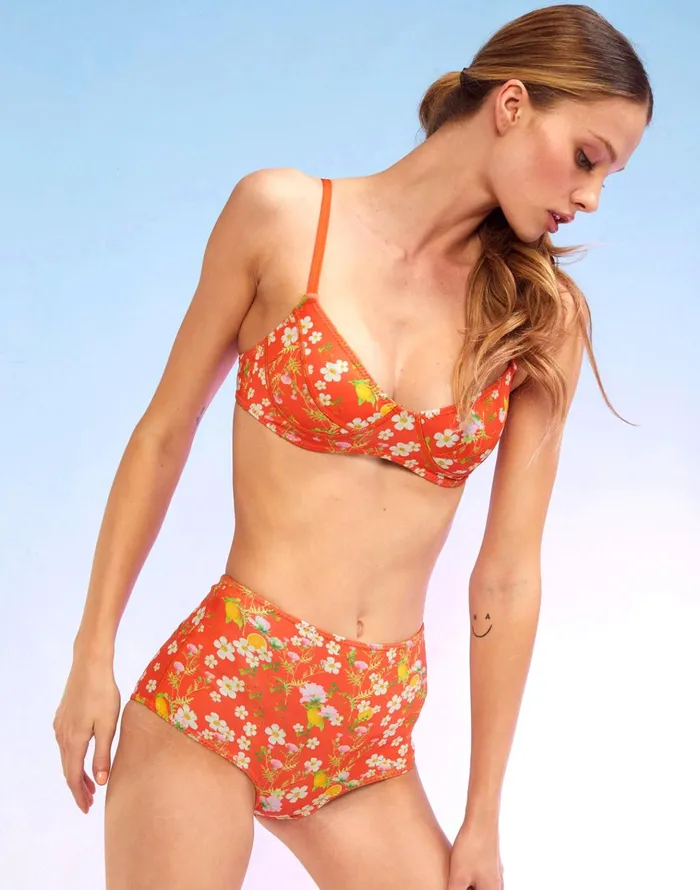 Blossom Neoprene Bikini Top 8211 Orgmt Women Cynthia Rowley Surf and Swim
