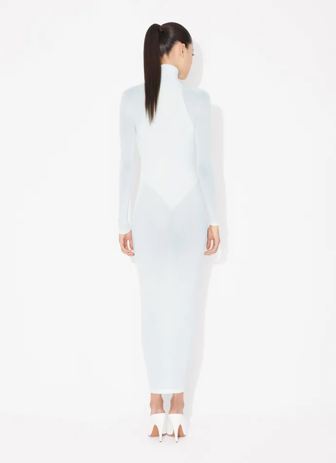 Blue Fitted Dress In Fine Knit Women Alaa Dresses