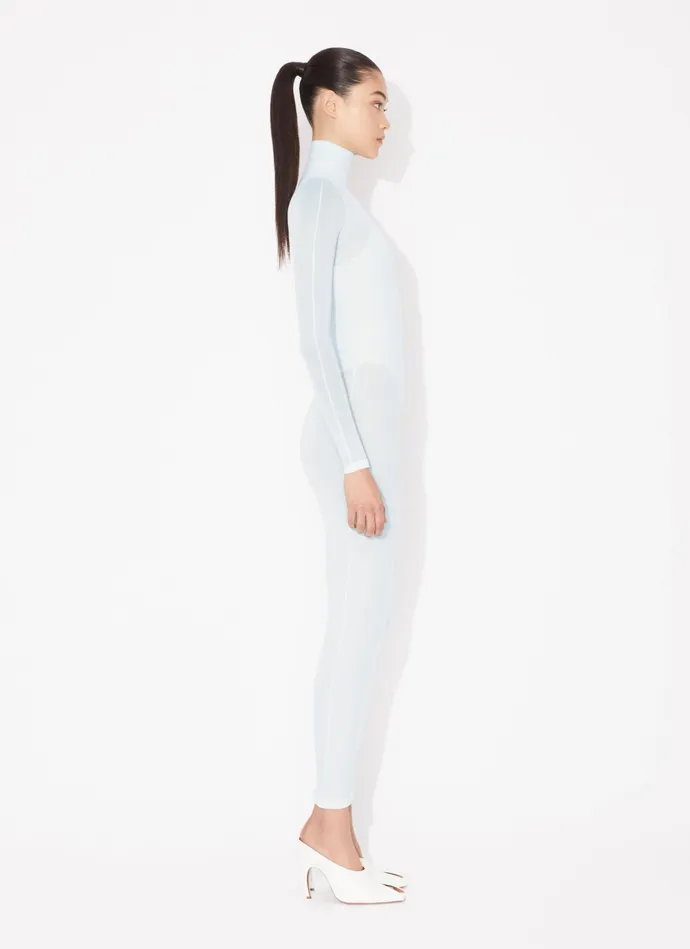 Blue Fitted Dress In Fine Knit Women Alaa Dresses