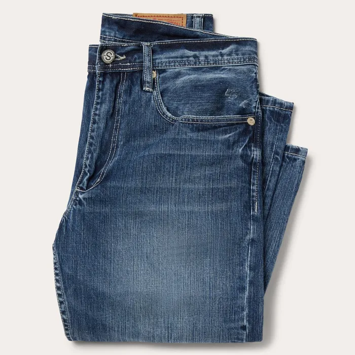 Boot Cut Men Stetson 1520 Fit Standard Straight Leg Jean Blue