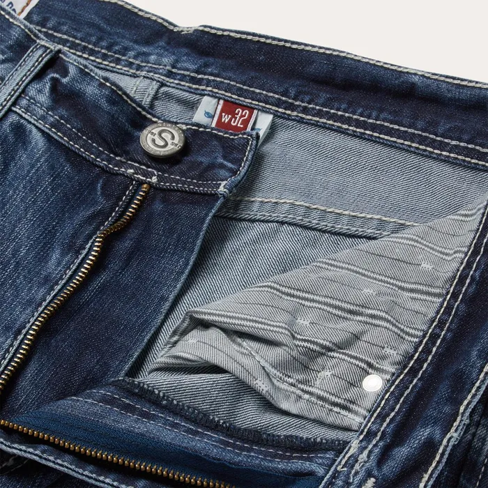 Boot Cut Men Stetson 1520 Fit Standard Straight Leg Jean Blue
