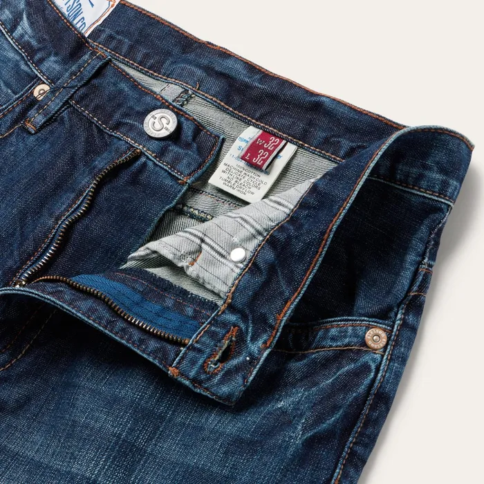 Boot Cut Men Stetson 1520 Standard Straight Leg Jean Blue