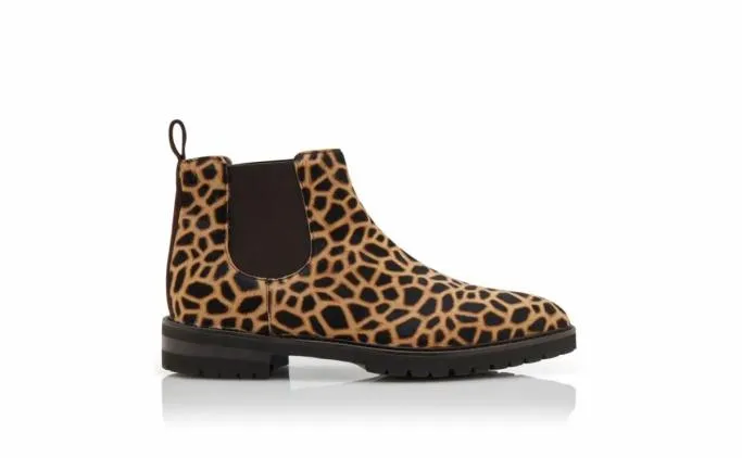 Boots Men Manolo Blahnik BROMPTONBrown Calf Hair Animal Print Ankle Boots Boots Men Manolo Blahnik BROMPTONBrown Calf Hair Animal Print Ankle Boots