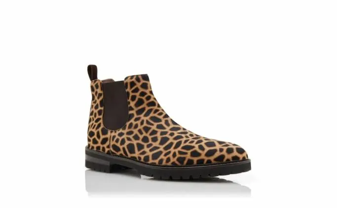 Boots Men Manolo Blahnik BROMPTONBrown Calf Hair Animal Print Ankle Boots Boots Men Manolo Blahnik BROMPTONBrown Calf Hair Animal Print Ankle Boots