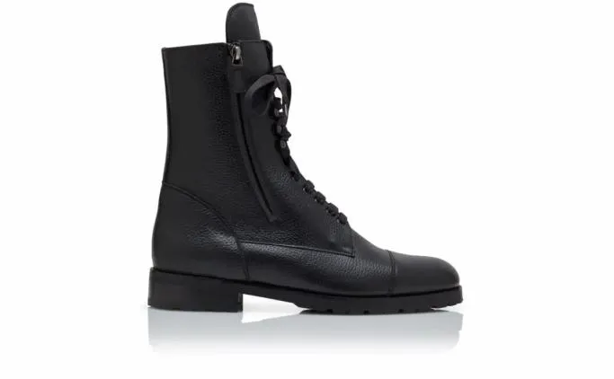 Boots Men Manolo Blahnik CAMPCHO SHEARLINGBlack Calf Leather Military Boots Boots Men Manolo Blahnik CAMPCHO SHEARLINGBlack Calf Leather Military Boots