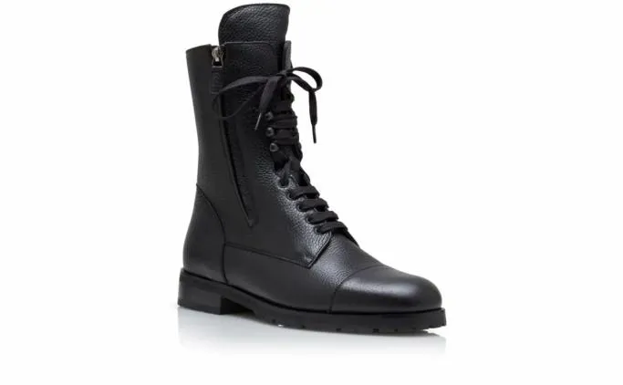 Boots Men Manolo Blahnik CAMPCHO SHEARLINGBlack Calf Leather Military Boots Boots Men Manolo Blahnik CAMPCHO SHEARLINGBlack Calf Leather Military Boots