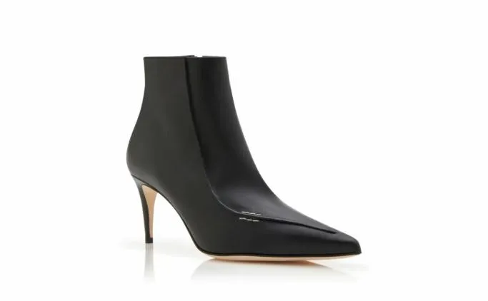 Boots Women Manolo Blahnik MERASABlack Calf Leather Ankle Boots Boots Women Manolo Blahnik MERASABlack Calf Leather Ankle Boots
