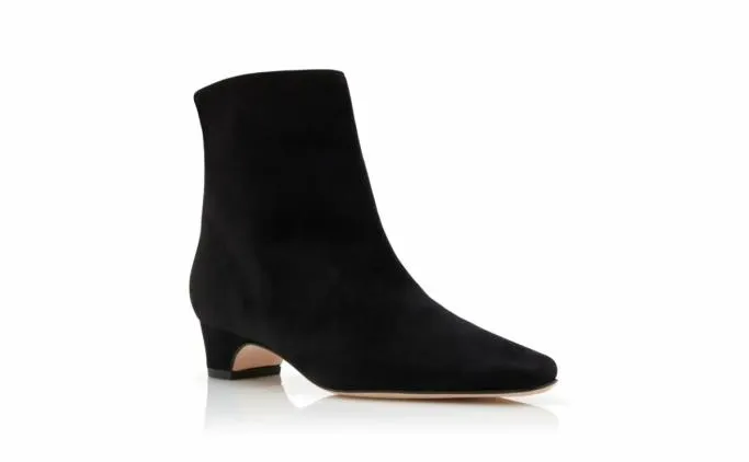 Boots Women Manolo Blahnik TOLARCBlack Suede Block Heel Ankle Boots Boots Women Manolo Blahnik TOLARCBlack Suede Block Heel Ankle Boots