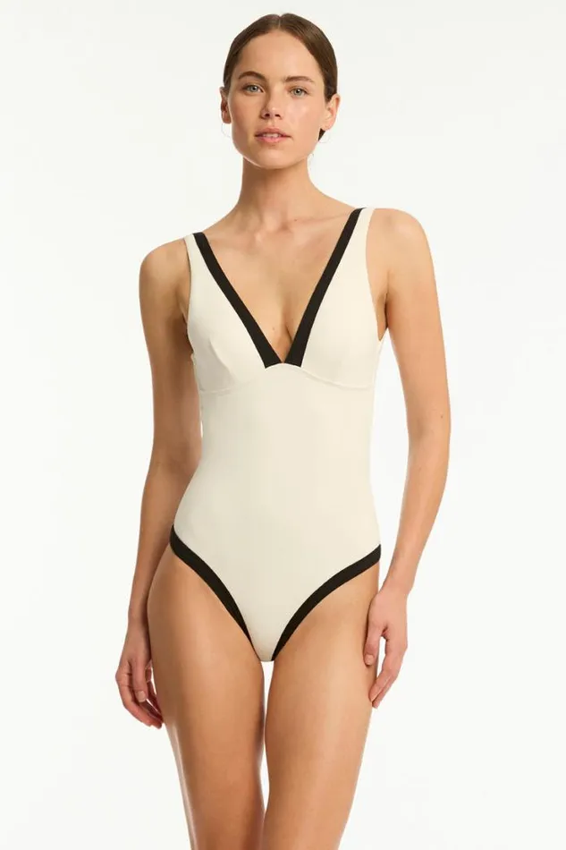 Border One Piece Border Coconut Women Sea Level One Pieces